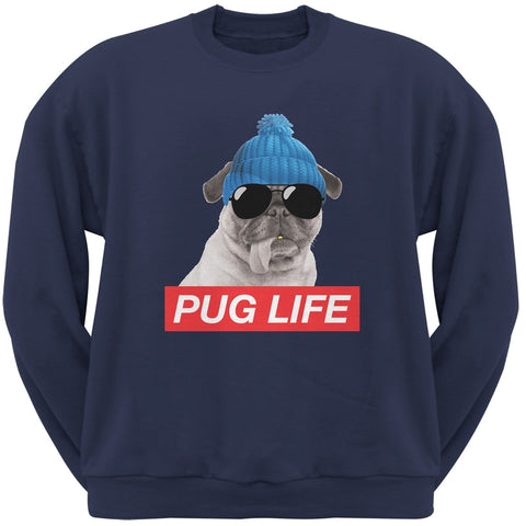 Pug Life Adult Navy Sweatshirt