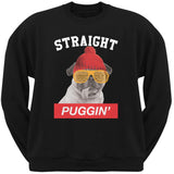 Straight Puggin' Black Adult Sweatshirt