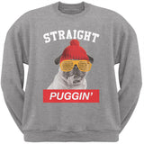 Straight Puggin' Black Adult Sweatshirt