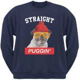 Straight Puggin' Black Adult Sweatshirt