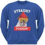 Straight Puggin' Black Adult Sweatshirt