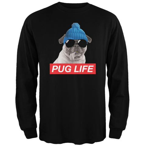 Pug Life Adult Black Long Sleeve T-Shirt