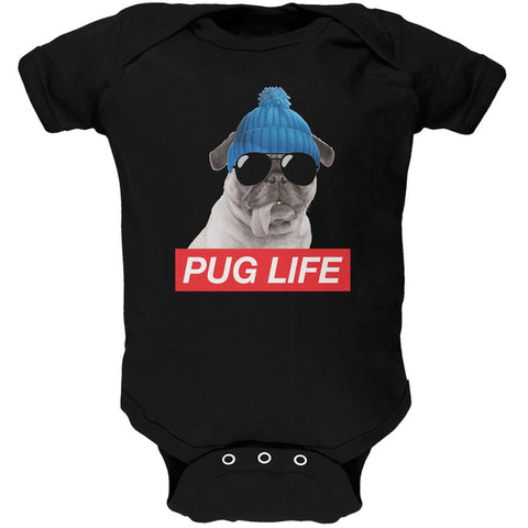 Pug Life Black Baby One Piece
