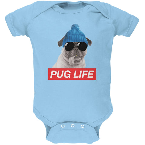 Pug Life Light Blue Baby One Piece