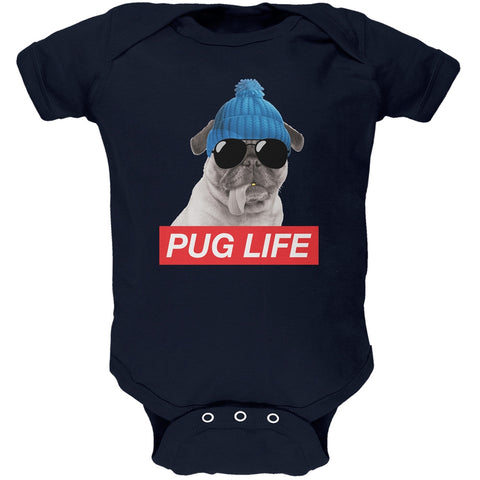 Pug Life Navy Baby One Piece