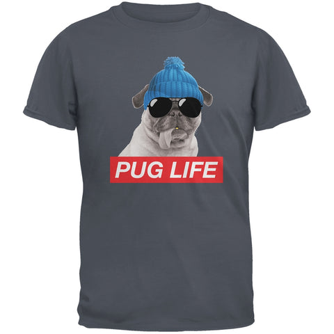 Pug Life Charcoal Adult T-Shirt