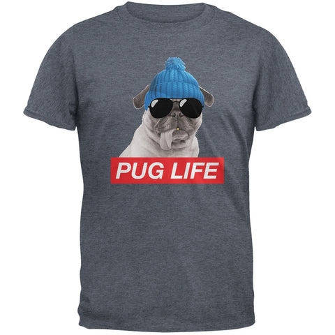 Pug Life Dark Heather Grey Adult T-Shirt