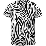 Zebra Print White Sublimated Adult T-Shirt