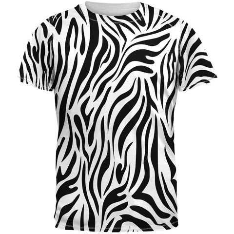 Zebra Print White Sublimated Adult T-Shirt