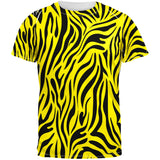 Zebra Print Yellow Sublimated Adult T-Shirt