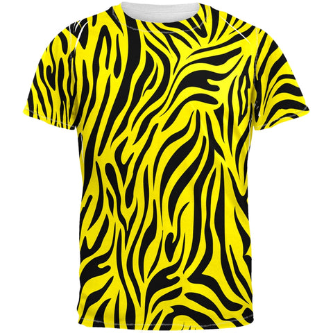 Zebra Print Yellow Sublimated Adult T-Shirt