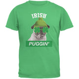 St. Patrick's Day - Irish Puggin' Black Adult T-Shirt