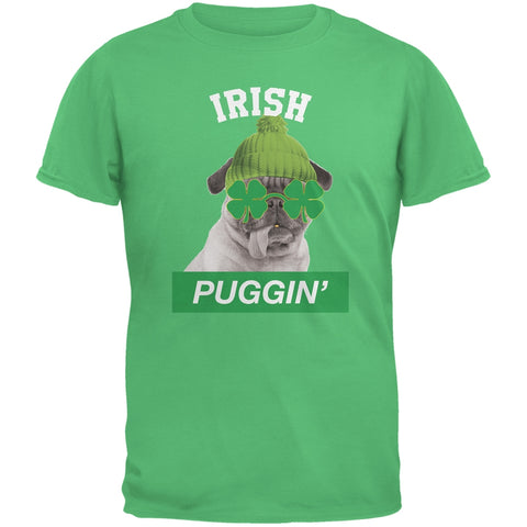 St. Patrick's Day - Irish Puggin' Irish Green Adult T-Shirt