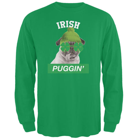 St. Patrick's Day - Irish Puggin' Irish Green Adult Long Sleeve T-Shirt