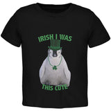 St. Patrick's Day - Irish I Was This Cute Penguin Black Toddler T-Shirt