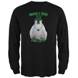 St. Patrick's Day - Irish I Was This Cute Penguin Black Adult Long Sleeve T-Shirt