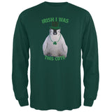 St. Patrick's Day - Irish I Was This Cute Penguin Black Adult Long Sleeve T-Shirt