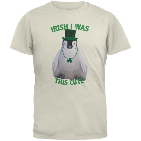 St. Patrick's Day - Irish I Was This Cute Penguin Natural Adult T-Shirt