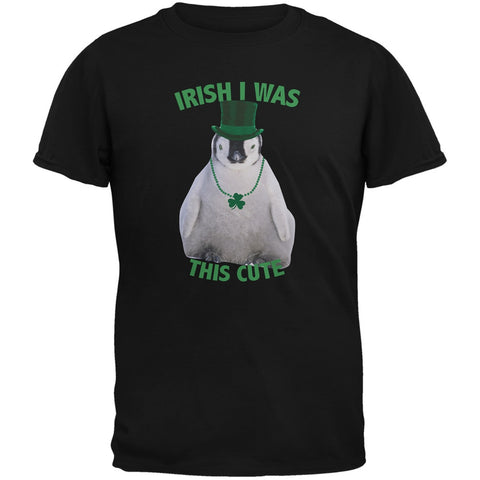 St. Patrick's Day - Irish I Was This Cute Penguin Black Youth T-Shirt