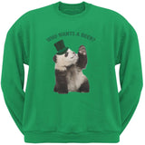 St. Patrick's Day - Irish I Was This Cute Panda Forest Green Adult Sweatshirt