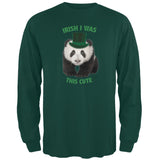 St. Patricks Day - Irish I Was This Cute Panda Black Adult Long Sleeve T-Shirt