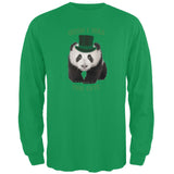 St. Patricks Day - Irish I Was This Cute Panda Black Adult Long Sleeve T-Shirt