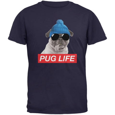 Pug Life Adult Navy T-Shirt