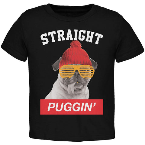 Straight Puggin' Black Toddler T-Shirt