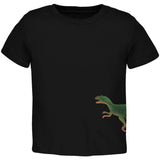 Allosaurus Dinosaur Distressed Black Toddler T-Shirt