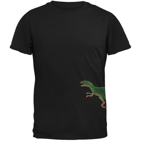 Allosaurus Dinosaur Distressed Black Adult T-Shirt