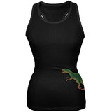 Allosaurus Dinosaur Distressed Black Juniors Soft Tank Top