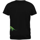 Brachiosaurus Dinosaur Distressed Black Adult T-Shirt