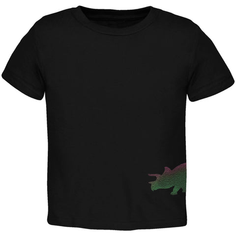 Triceratops Dinosaur Distressed Black Toddler T-Shirt