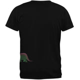 Triceratops Dinosaur Distressed Black Adult T-Shirt