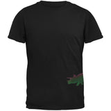 Triceratops Dinosaur Distressed Black Adult T-Shirt