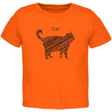 Cat Scribble Drawing Orange Toddler T-Shirt