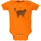 Cat Scribble Drawing Orange Soft Baby One Piece