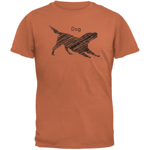 Dog Scribble Drawing Texas Orange Adult T-Shirt
