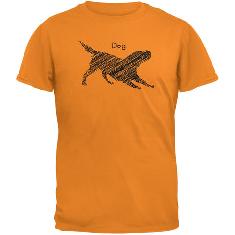 Dog Scribble Drawing Orange Youth T-Shirt