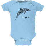 Dolphin Scribble Drawing Orange Soft Baby One Piece