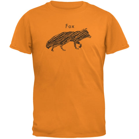 Fox Scribble Drawing Orange Youth T-Shirt