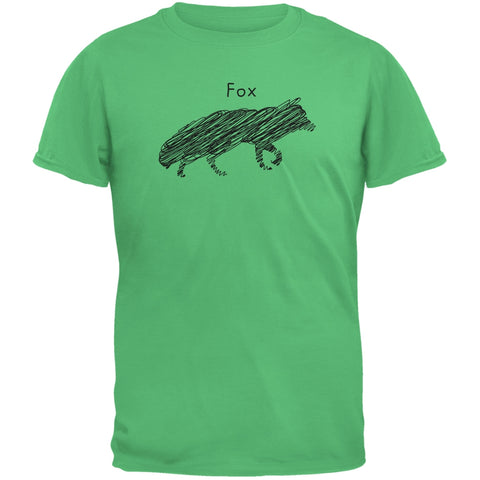 Fox Scribble Drawing Irish Green Youth T-Shirt