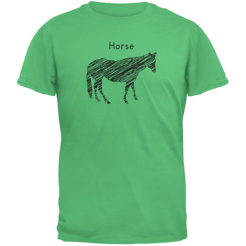 Horse Scribble Drawing Irish Green Youth T-Shirt