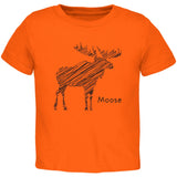 Moose Scribble Drawing Orange Toddler T-Shirt