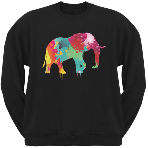 Splatter Elephant Black Adult Sweatshirt
