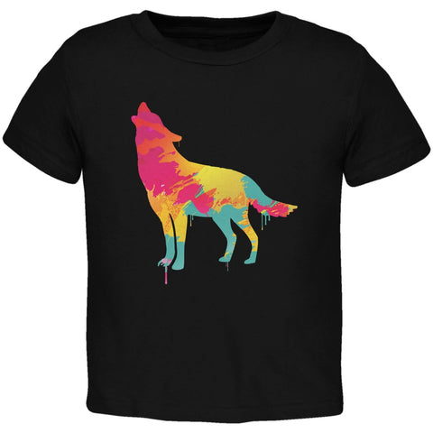 Splatter Wolf Black Toddler T-Shirt