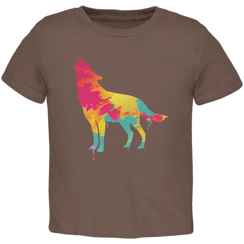 Splatter Wolf Brown Toddler T-Shirt