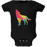 Splatter Wolf Black Soft Baby One Piece