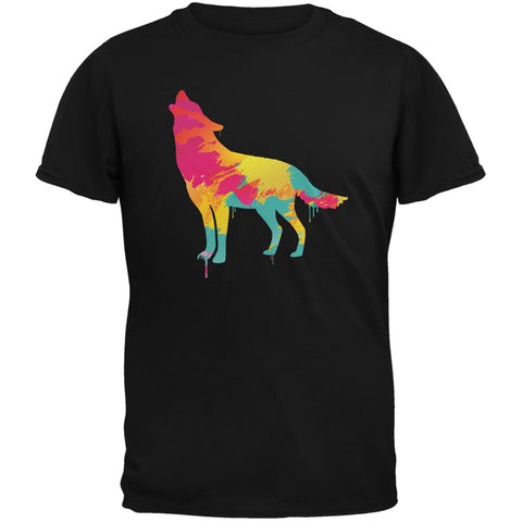 Splatter Wolf Black Adult T-Shirt