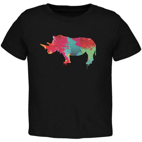 Splatter Rhino Black Toddler T-Shirt